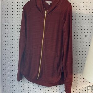 Athleta Maroon Zip-Up Hoodie